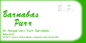 barnabas purr business card